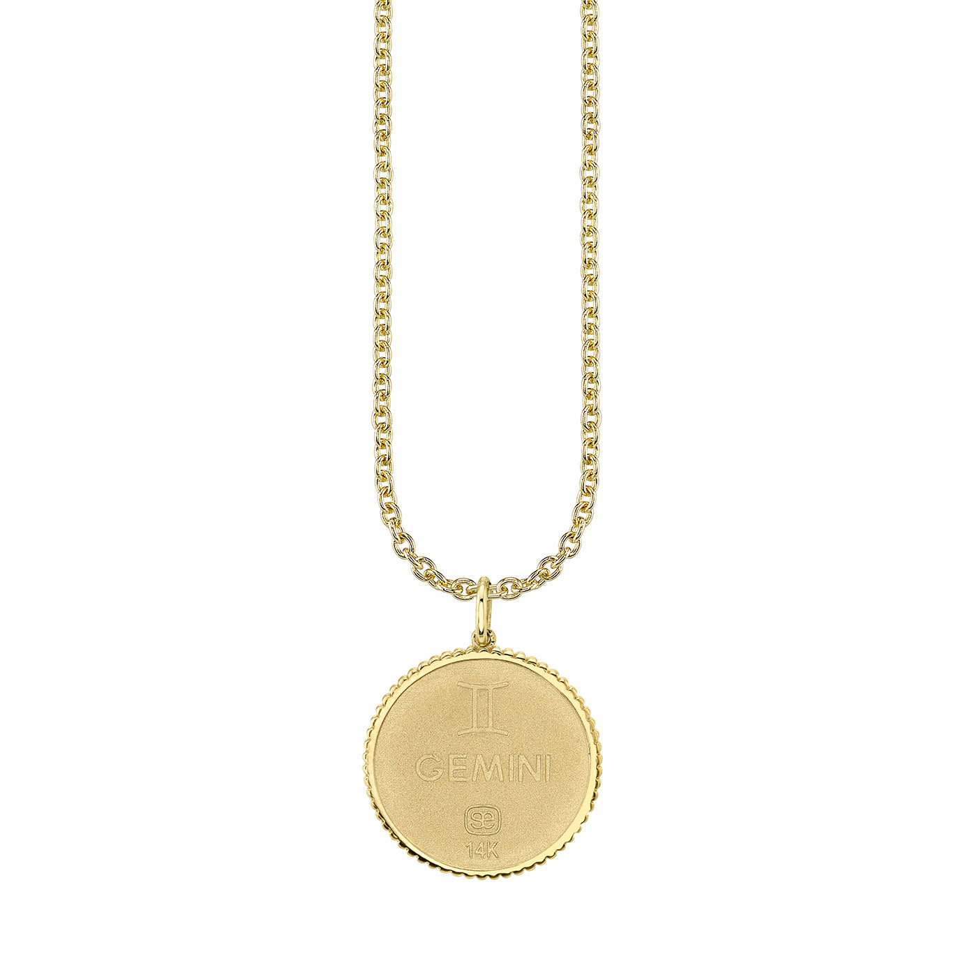Shop Sydney Evan 14k Gold & Diamond Large Gemini Zodiac Medallion