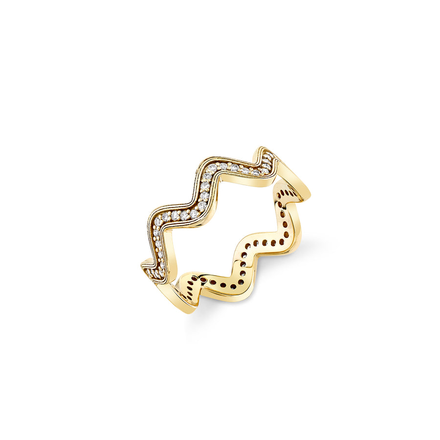 Gold & Diamond Wavy Ring - Sydney Evan Fine Jewelry