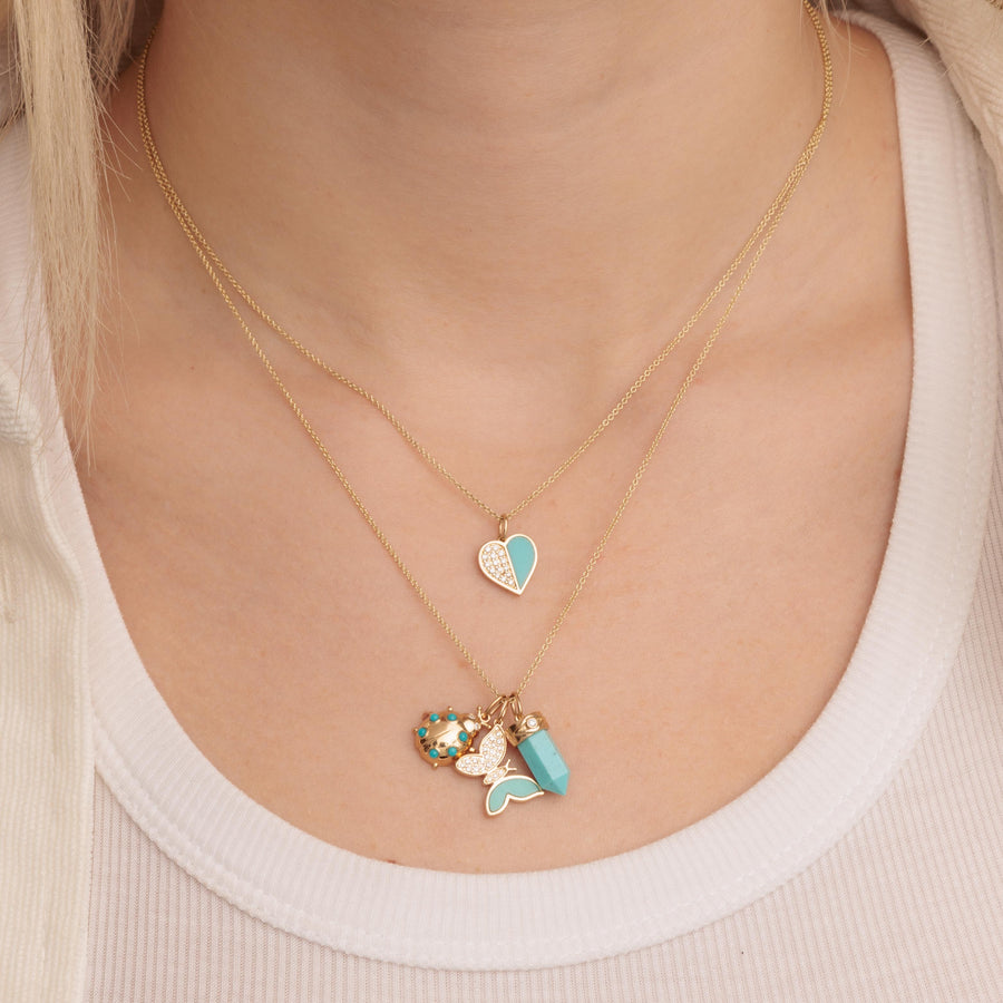 Gold & Turquoise Ladybug Charm - Sydney Evan Fine Jewelry