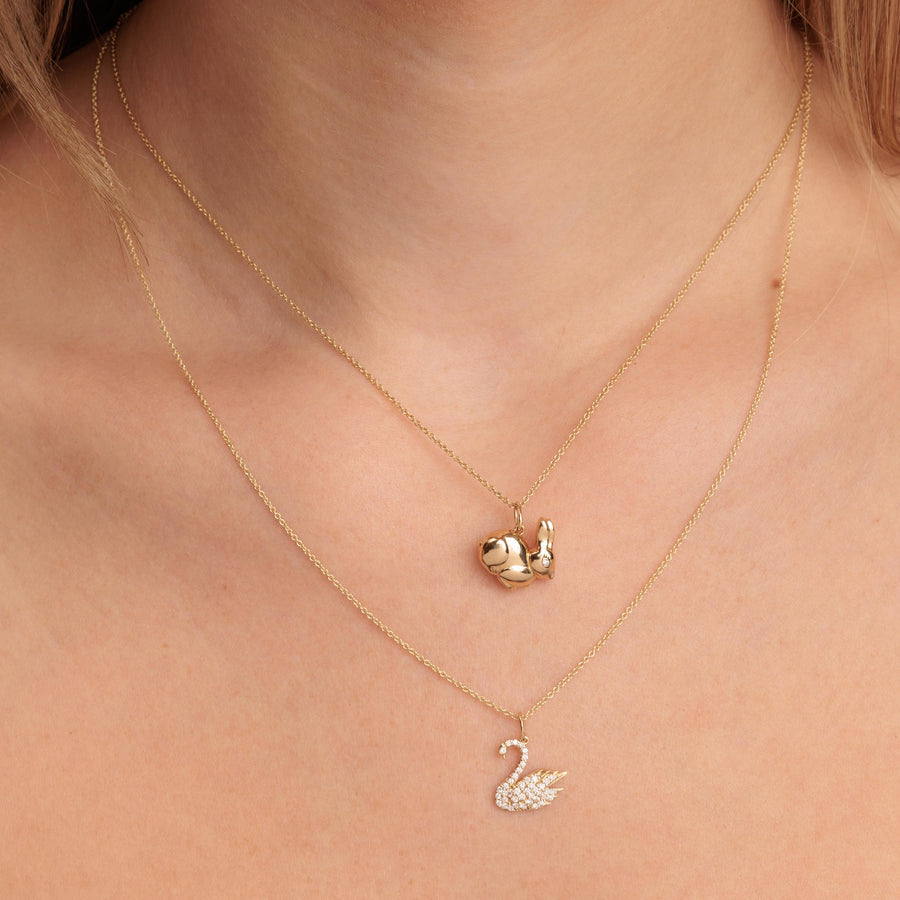 Gold & Diamond Swan Charm - Sydney Evan Fine Jewelry