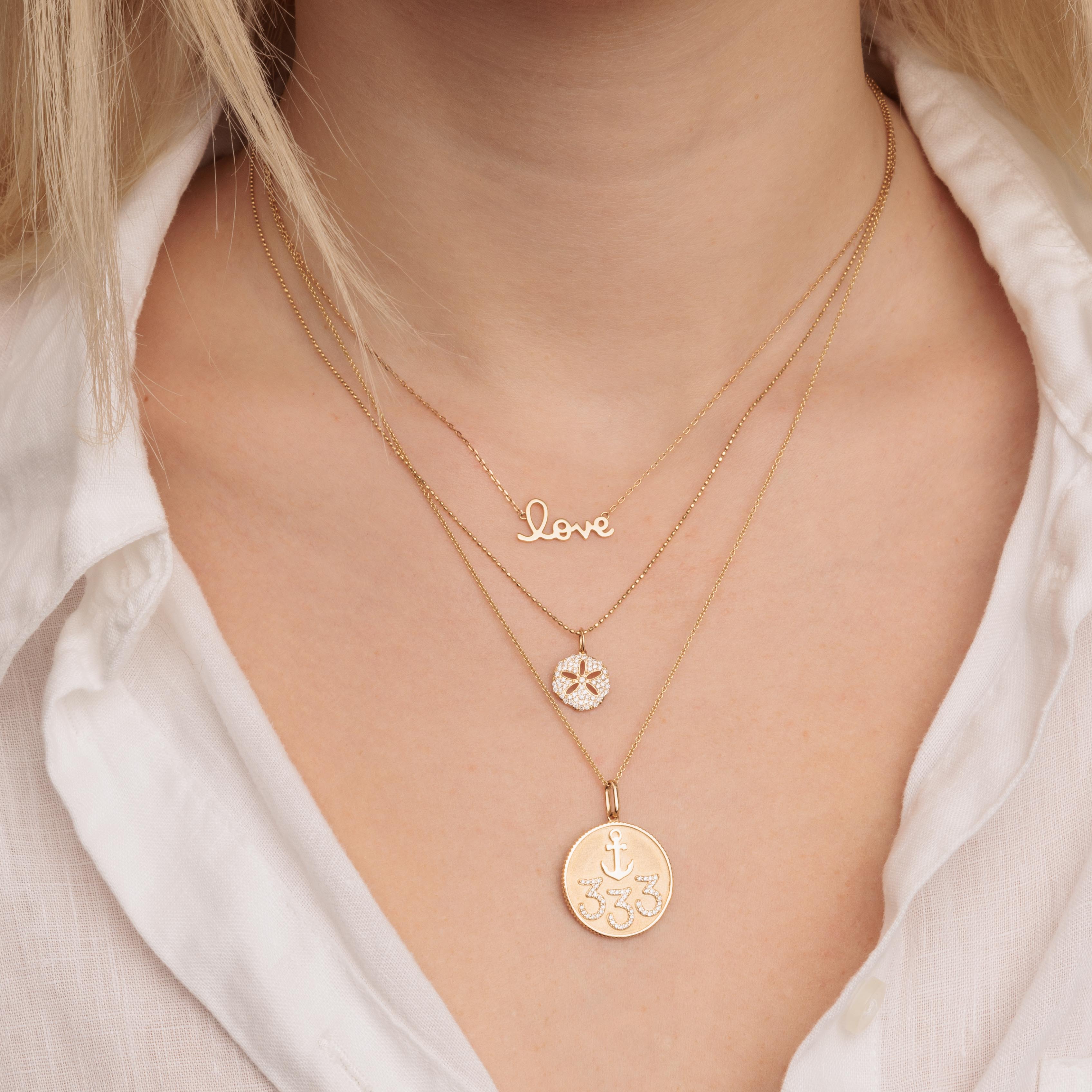 Shop Sydney Evan 14kPure Gold Small Love Necklace