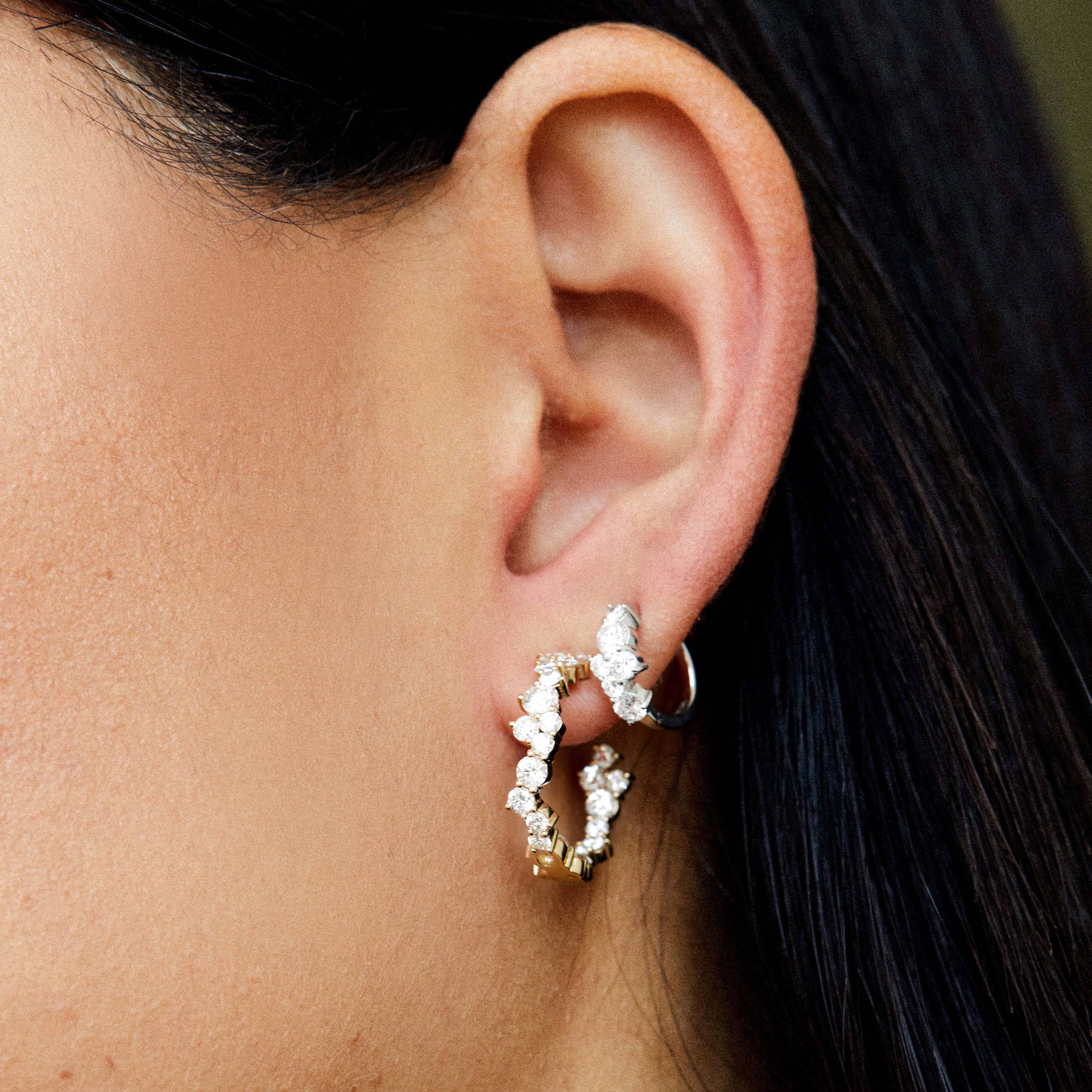 Shop Sydney Evan 14k Gold & Diamond Large Cocktail Medium Hoops