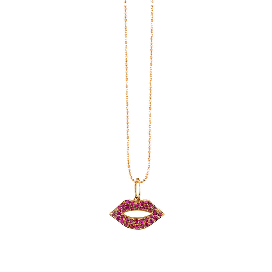 Gold & Ruby Small Lips Charm - Sydney Evan Fine Jewelry