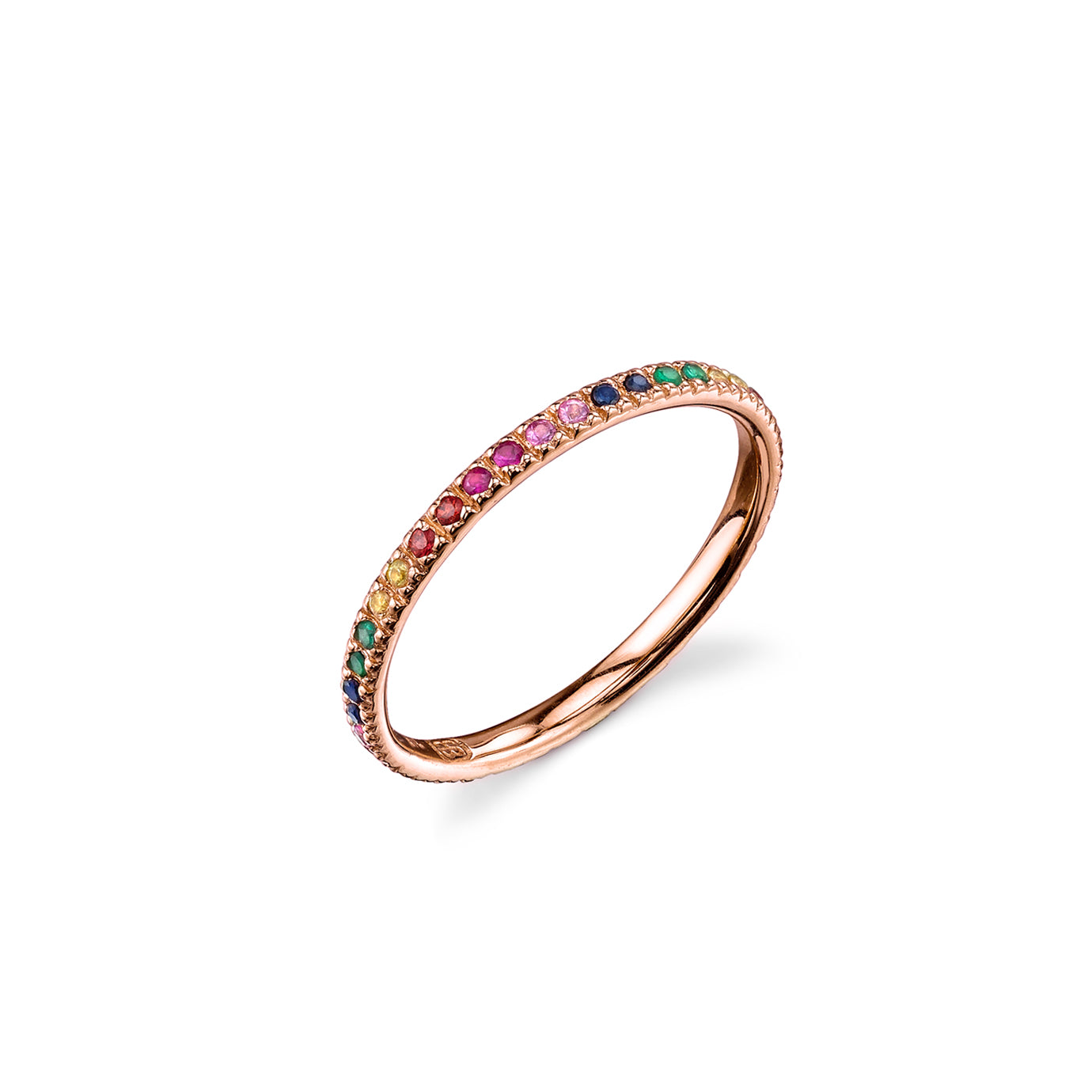 Shop Sydney Evan 14k Gold Rainbow Eternity Ring
