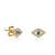 Gold & Diamond Large Bezel Evil Eye Stud