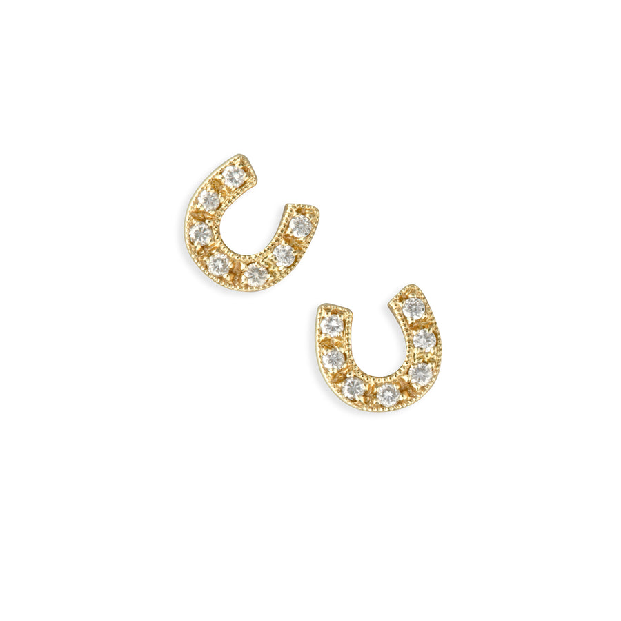 Gold & Diamond Horseshoe Stud - Sydney Evan Fine Jewelry