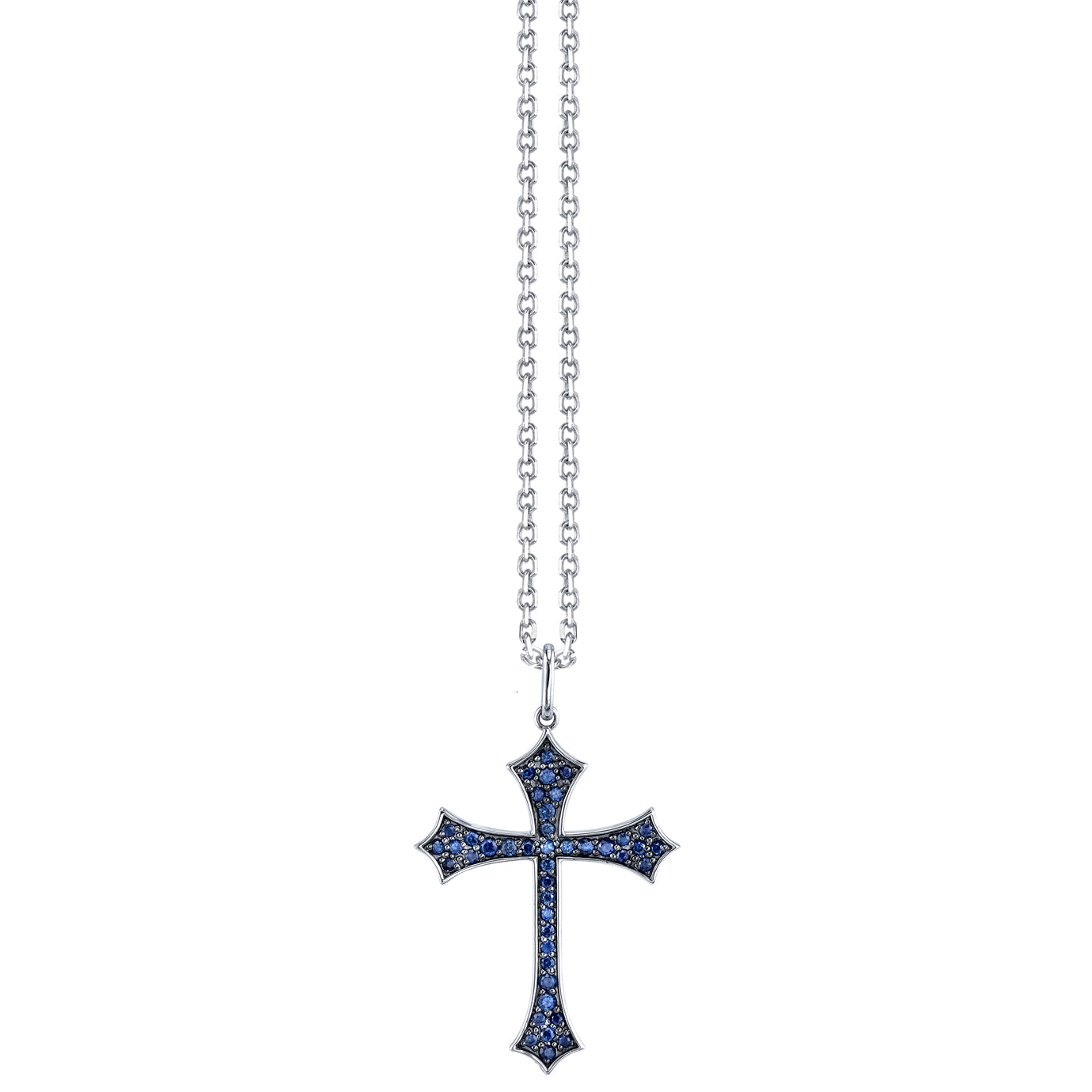 Mens sapphire cross necklace sales