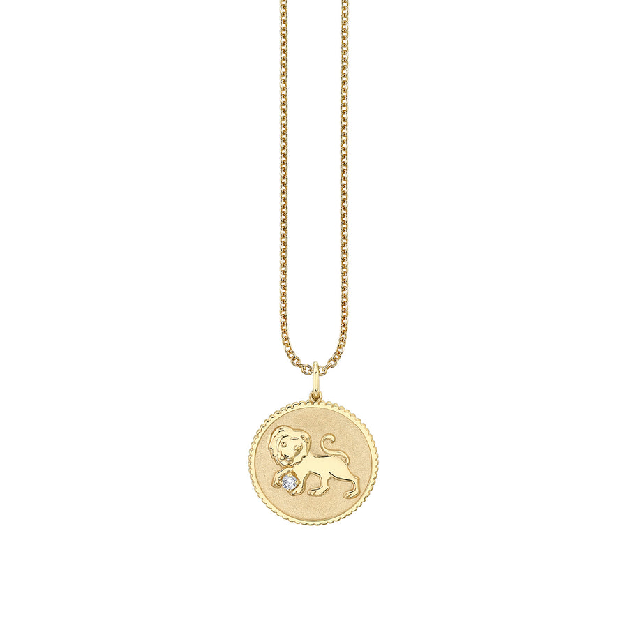 Gold & Diamond Large Leo Zodiac Medallion - Sydney Evan Fine Jewelry