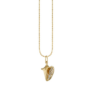 Gold & Diamond Small Conch Shell Charm - Sydney Evan Fine Jewelry