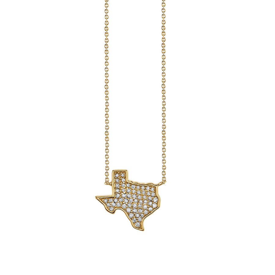 Gold & Diamond Texas State Outline Necklace - Sydney Evan Fine Jewelry