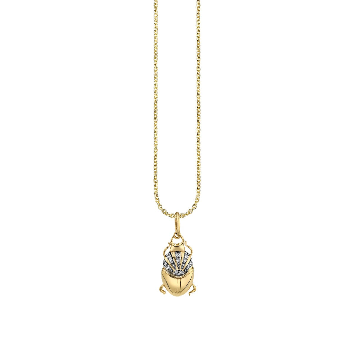 Sydney Evan 14k Gold and Diamond Scarab Necklace Sydney Evan 14K Diamond Caged Albert Bird Pendant Necklace  main image 4