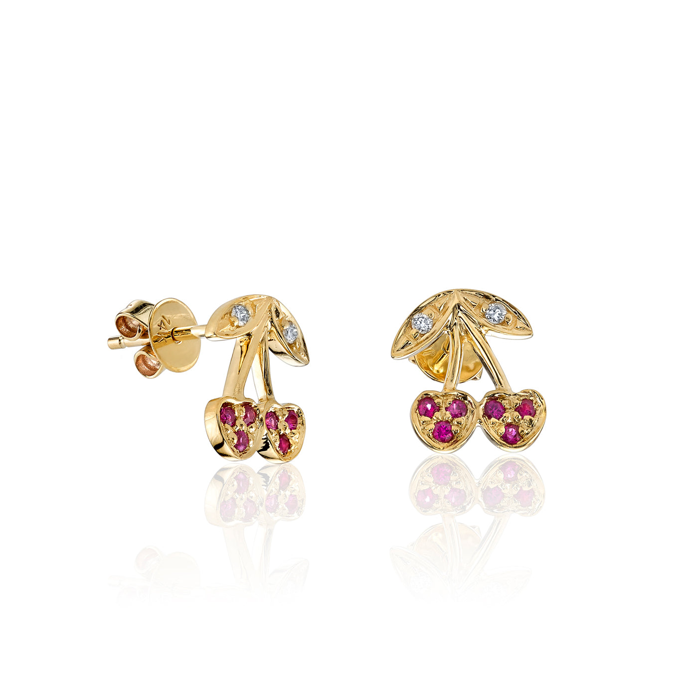 Cherry earrings gold on sale