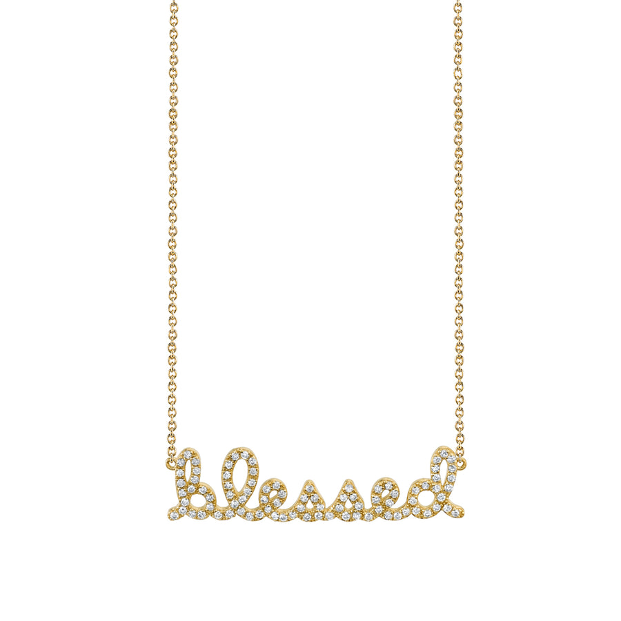 Gold & Diamond Small Blessed Necklace - Sydney Evan Fine Jewelry