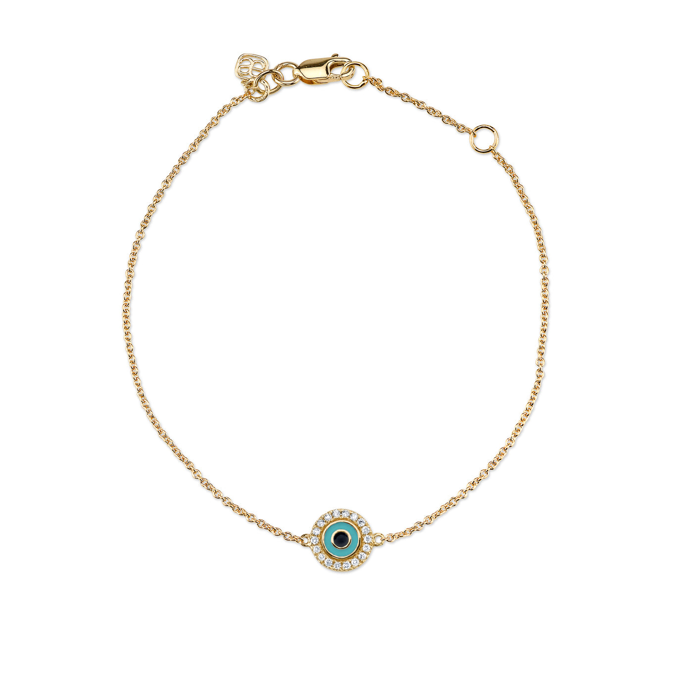 Shop Sydney Evan 14kGold Diamond Small Enamel Evil Eye Bracelet