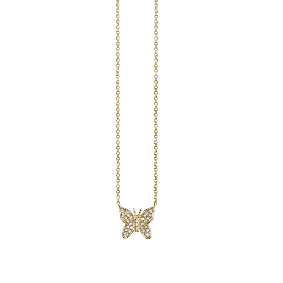 Gold & Diamond Mini Butterfly Necklace - Sydney Evan Fine Jewelry