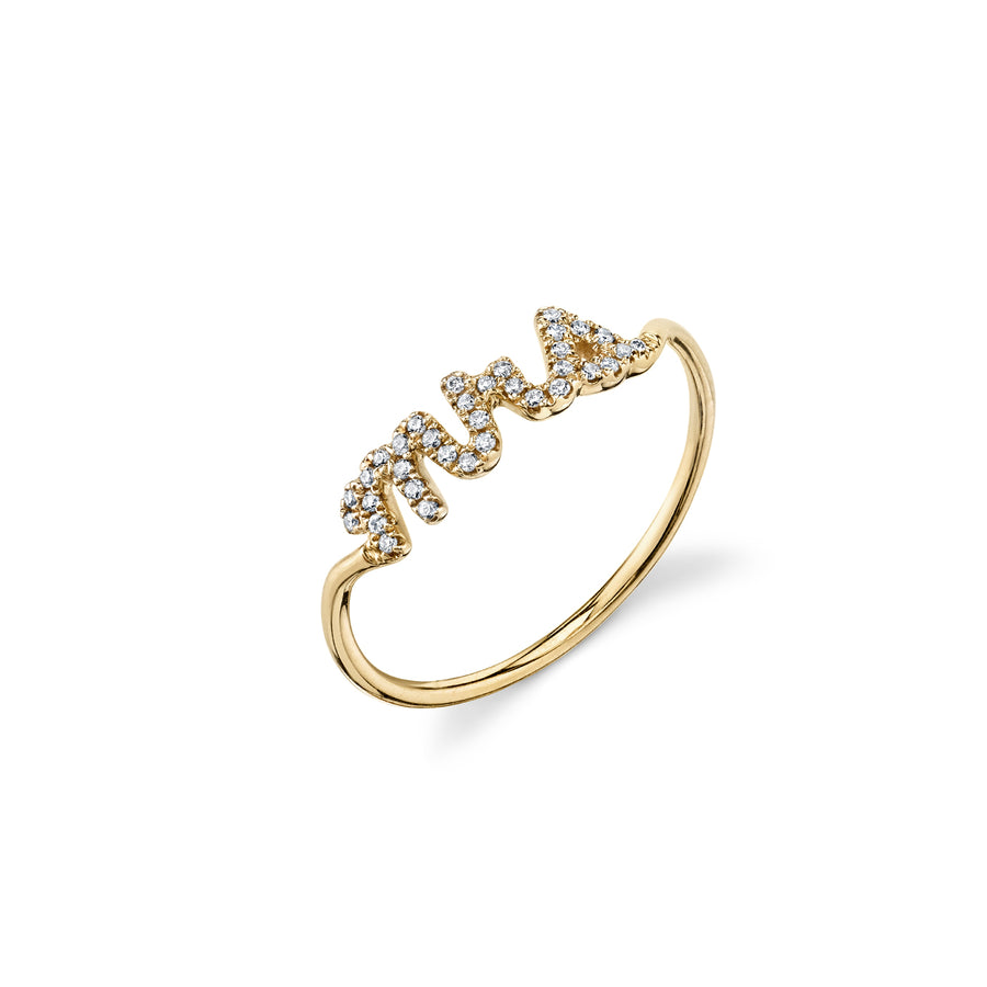 Gold & Pavé Diamond Mrs. Ring - Sydney Evan Fine Jewelry