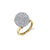 Gold & Pavé Diamond Ball Ring