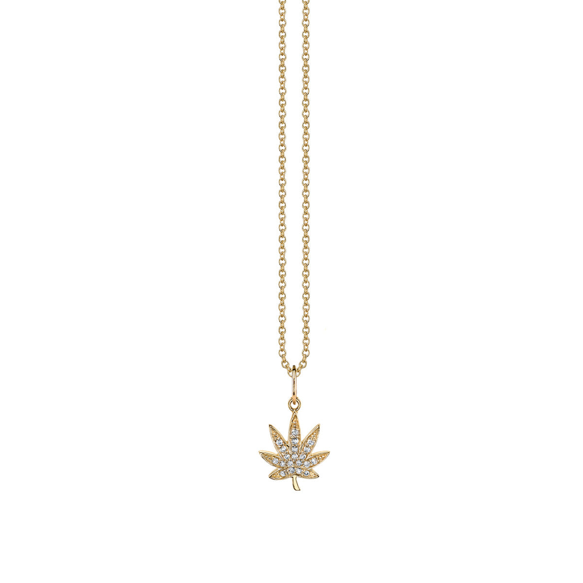Shop Sydney Evan 14kGold Diamond Small Pot Leaf Charm
