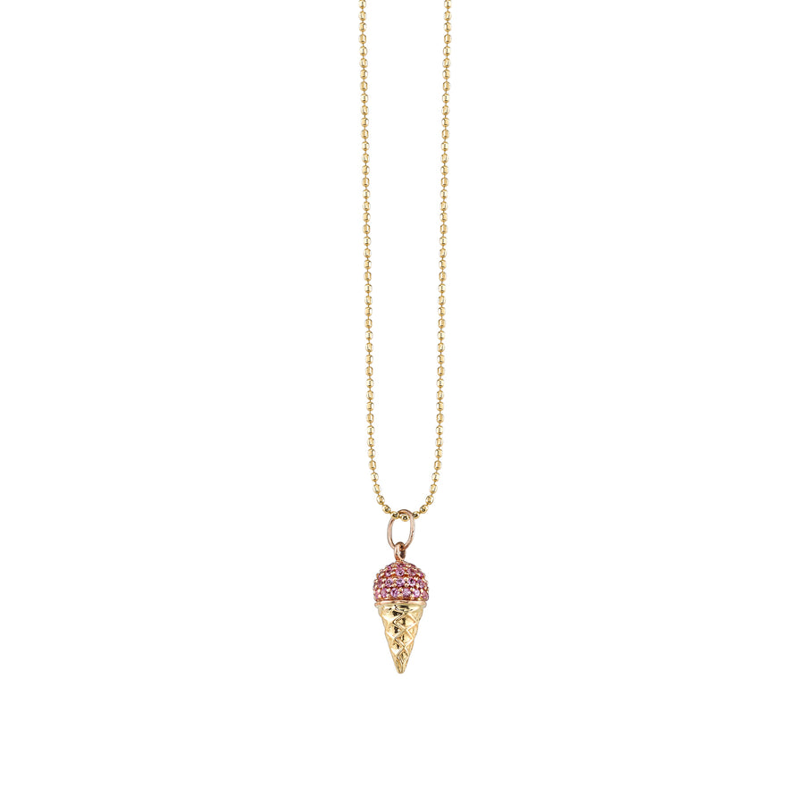 Gold & Pink Sapphire Ice Cream Charm - Sydney Evan Fine Jewelry