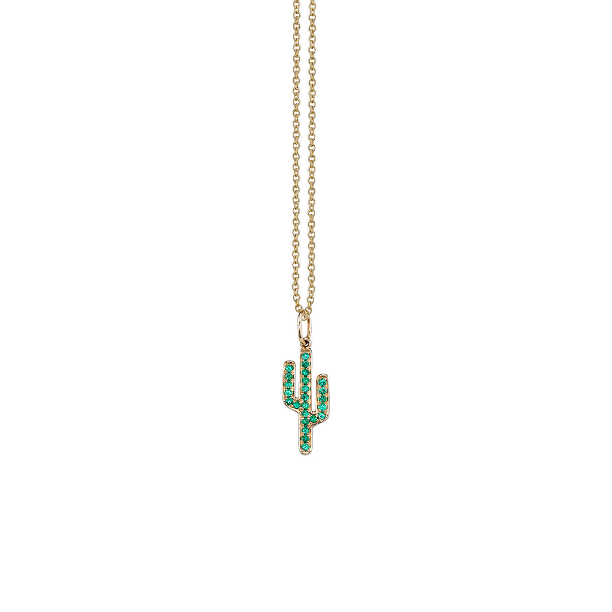Shop Sydney Evan 14k Gold Emerald Cactus Charm