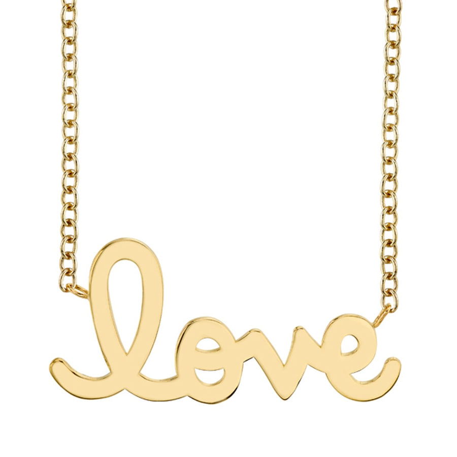 Pure Gold Supersize Script Love Necklace - Sydney Evan Fine Jewelry