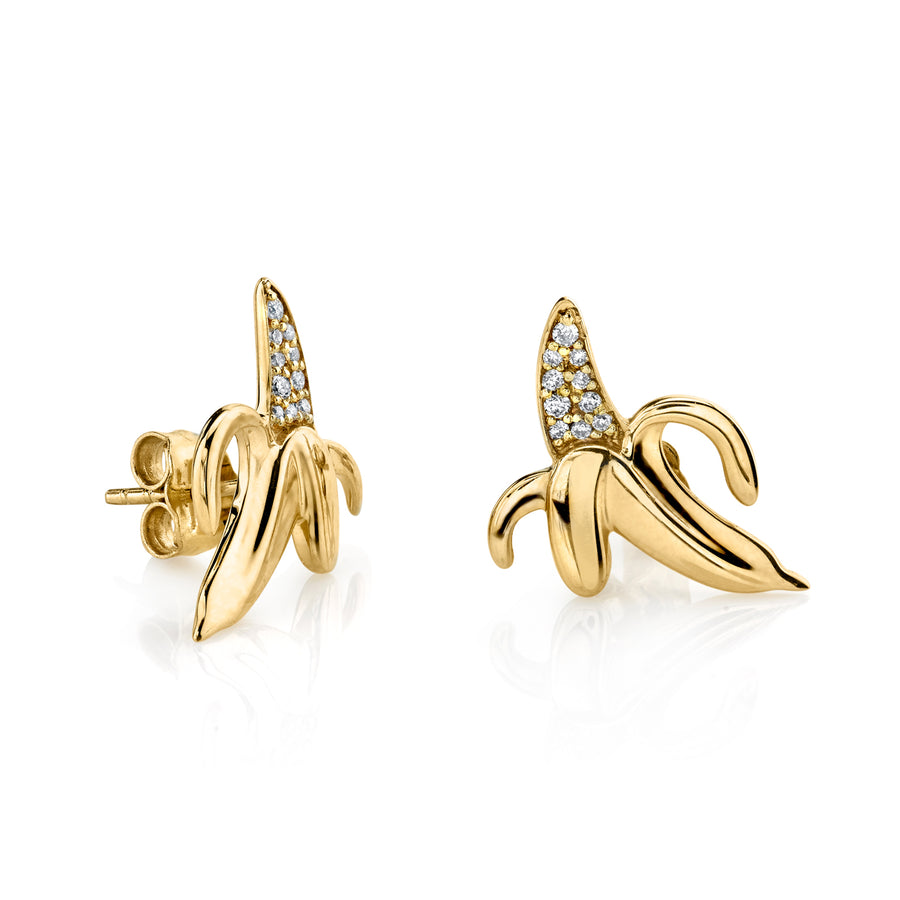 Gold & Diamond Banana Stud - Sydney Evan Fine Jewelry