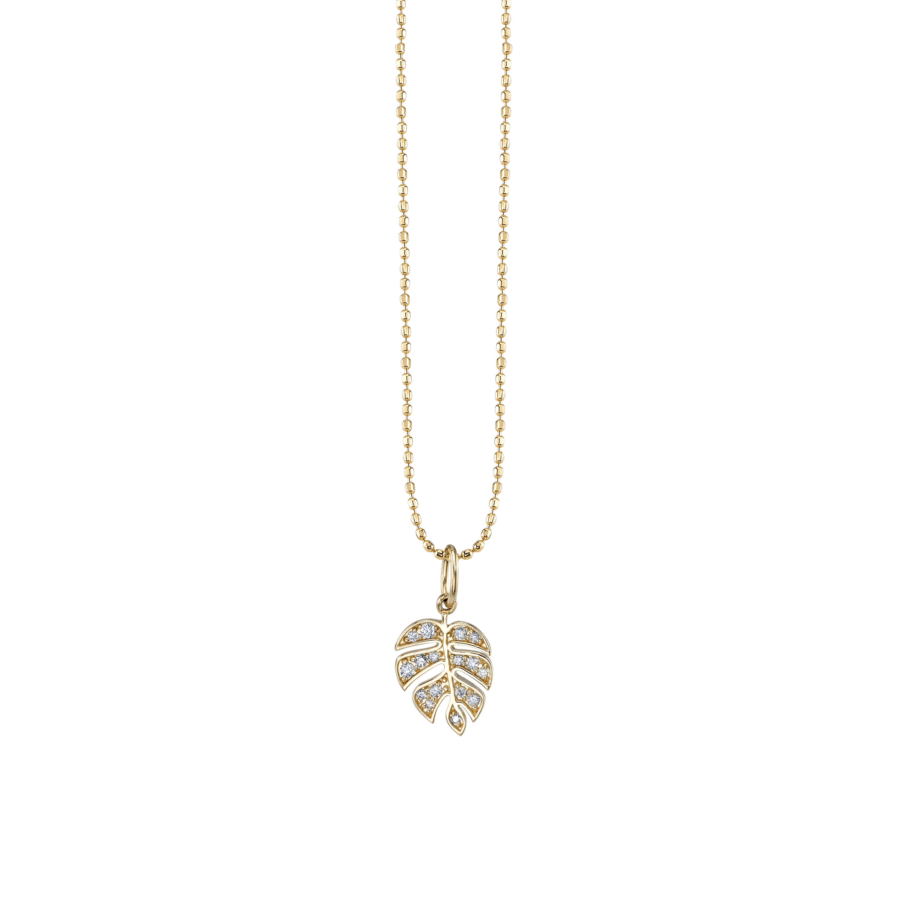 monstera deliciosa gold pendant Sydney Evan | Shop Sydney Evan 14k Gold Small Monstera Leaf Charm
