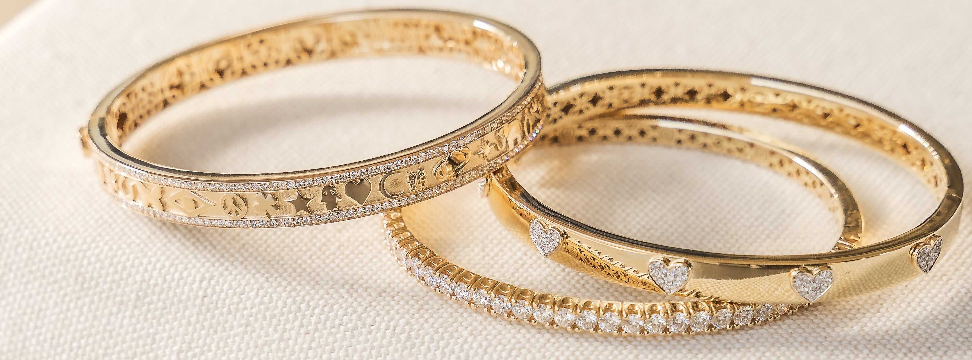 14k Gold Diamond Bangle Bracelet - Sydney Evan