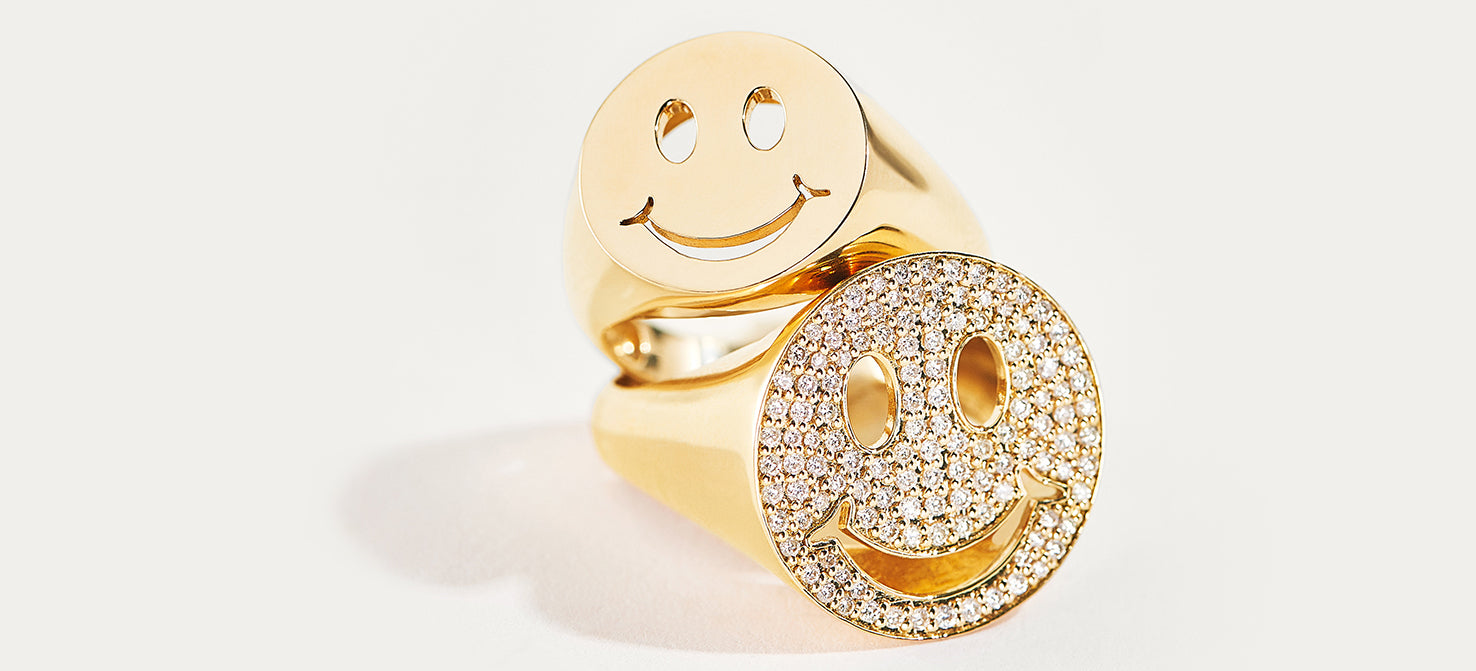 14k Gold Happy Face Jewelry Collection Sydney Evan