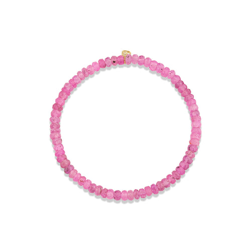 4mm Light Pink Sapphire Faceted Rondelle Bracelet