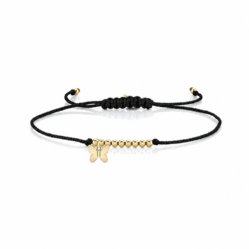 Pure Gold Tiny Butterfly Cord Bracelet