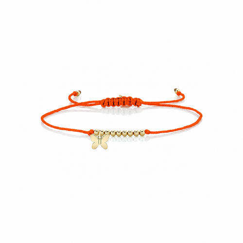 Pure Gold Tiny Butterfly Cord Bracelet