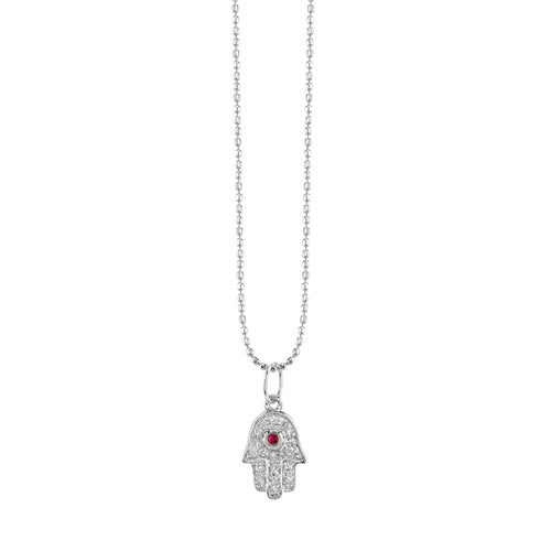 Gold & Diamond Mini Hamsa Charm