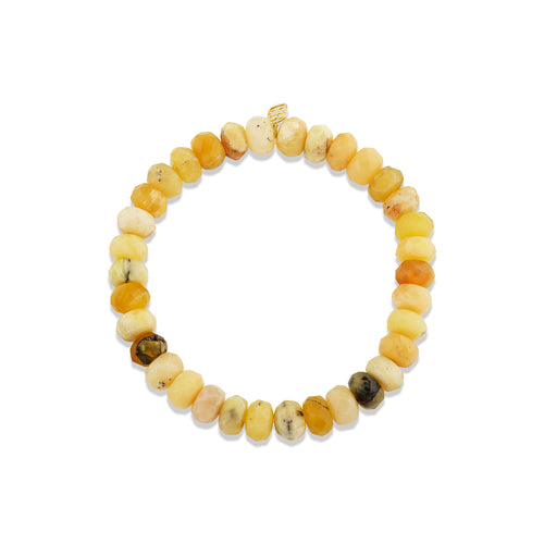 8mm Yellow Opal Faceted Rondelle Bracelet