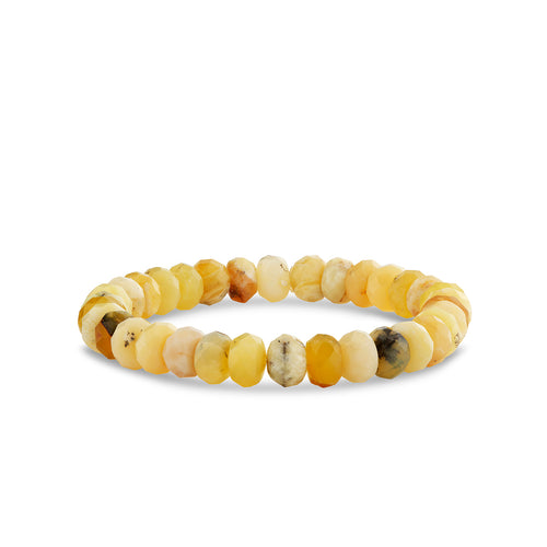 8mm Yellow Opal Faceted Rondelle Bracelet