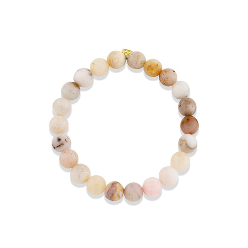 8mm Pink Opal Smooth Round Bracelet