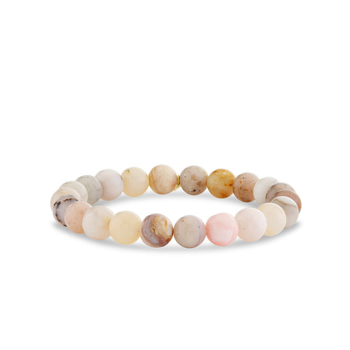 8mm Pink Opal Smooth Round Bracelet