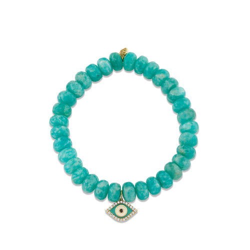 Gold & Diamond Protective Eye on Turquoise