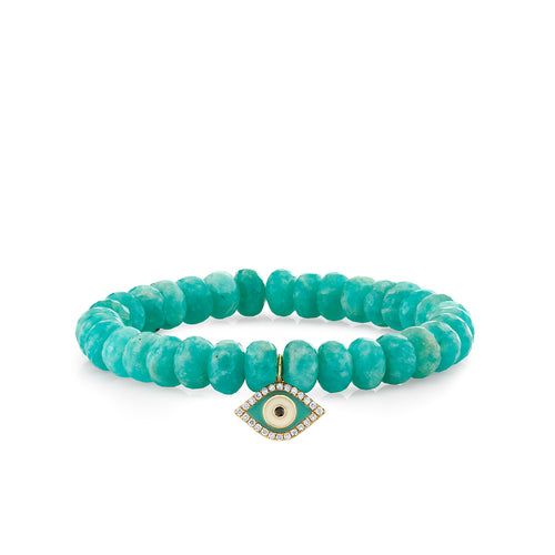 Gold & Diamond Protective Eye on Turquoise