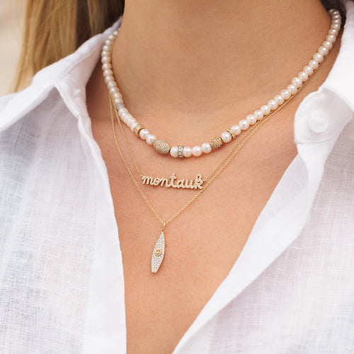 Gold & Diamond Surfboard Charm