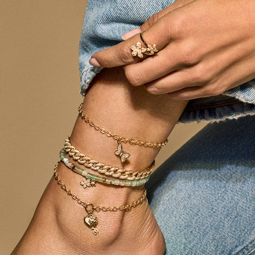 Gold & Diamond Plumeria Wrap Ring