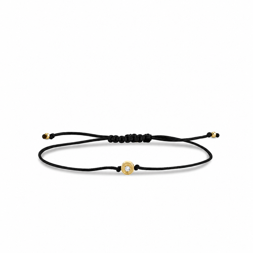Gold & Diamond Fluted Cord Bracelet