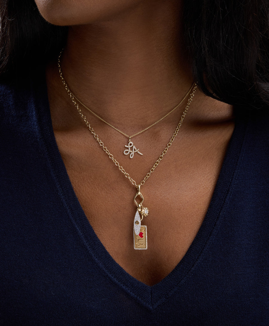 Gold & Diamond LA Script Charm