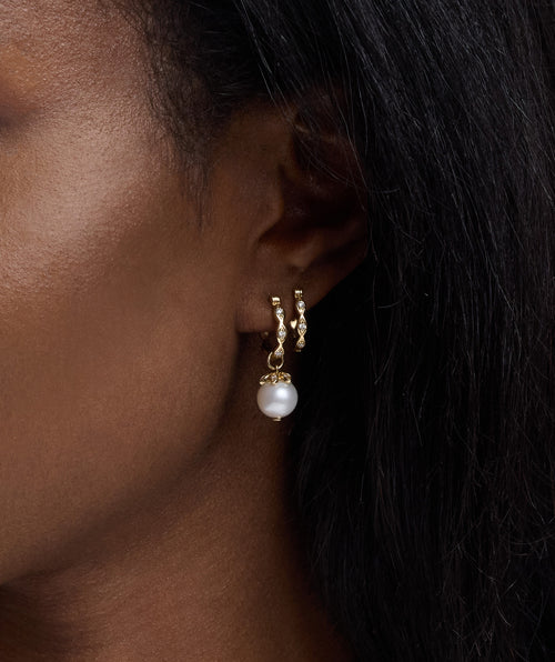 Gold & Diamond Multi Marquise Eye Hoops