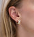 Gold & Diamond Tri Linked Ring Hoop Earrings