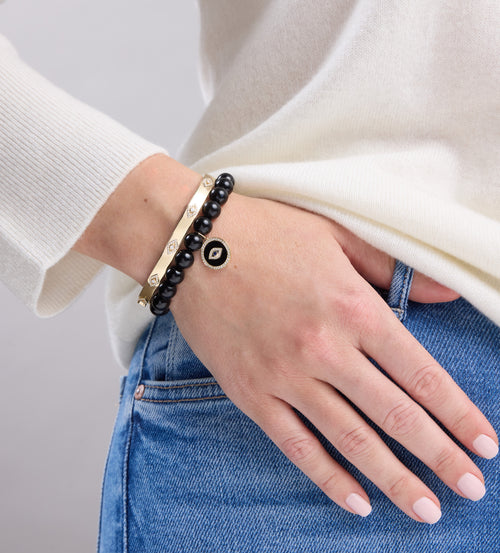 Gold & Diamond Multi Eye Bangle