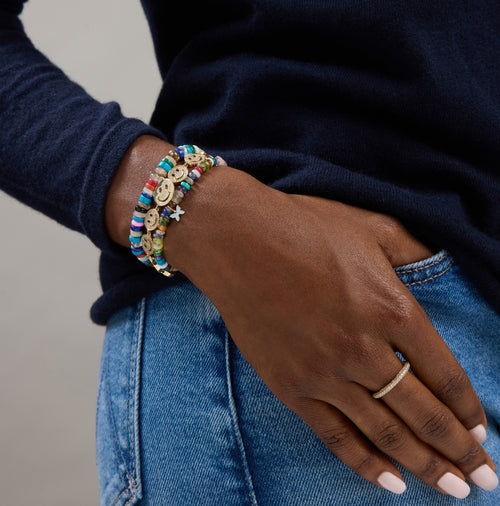 Gold & Diamond Happy Face Eternity Bracelet