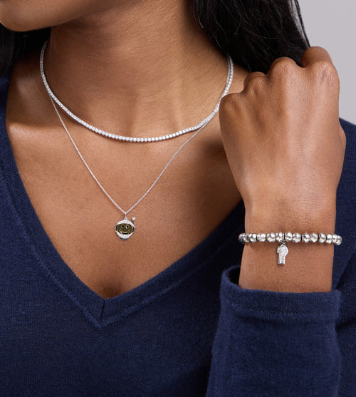 Gold & Diamond Astronaut Happy Face Charm