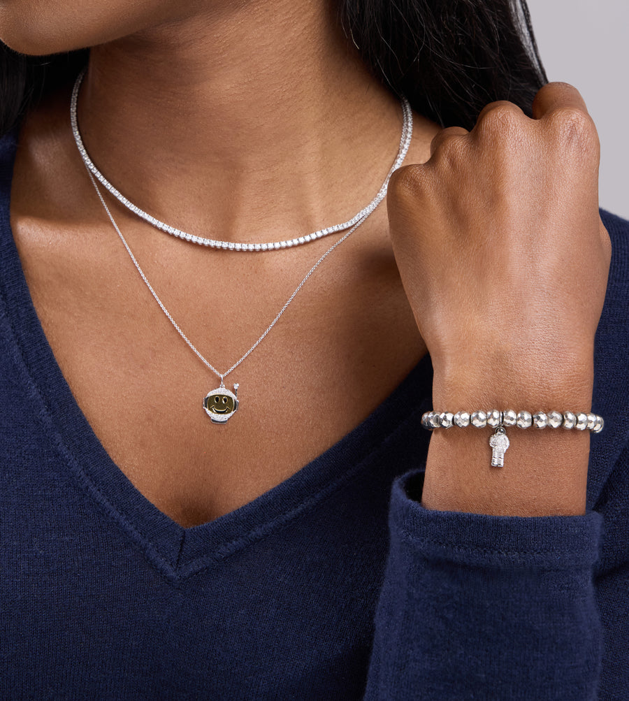 White Gold & Diamond Astronaut on Titanium Pyrite - Sydney Evan Fine Jewelry