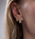 Gold & Diamond Pave Double Wavy Stud